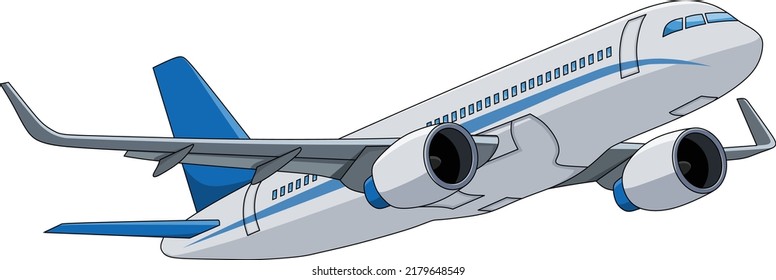 Airplane Flying Cartoon Vector Illustration Stock Vector (Royalty Free ...