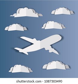 airplane flying with cloudscape