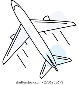 Ilustración vectorial del icono del vuelo del avión para el Transporte o el diseño del viaje