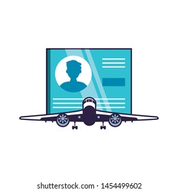 airplane flying with id document