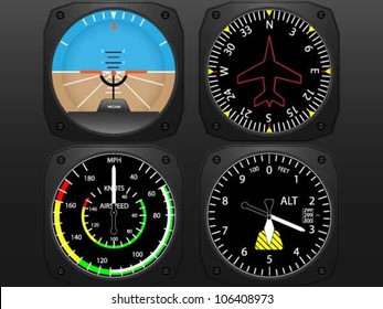 Airplane flying instruments vector (part two,with frames)