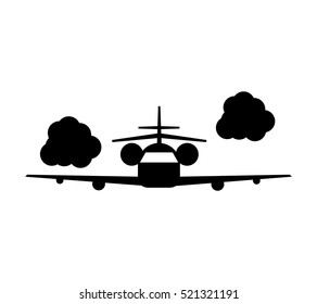 airplane flying isolated icon vector illustration design