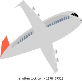 Airplane Flying Isolated Vector Illustration