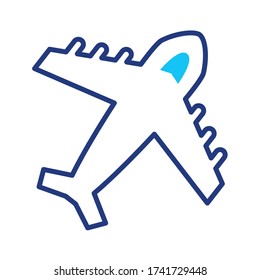 airplane flying line style icon vector illustration design