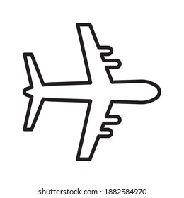 airplane flying line style icon vector illustration design