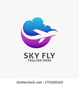 Airplane flying logo design inspiration