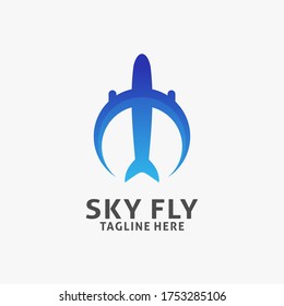 Airplane flying logo design inspiration