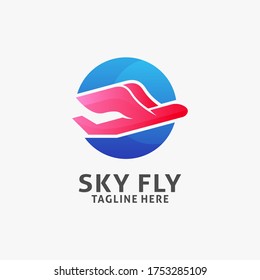Airplane flying logo design inspiration