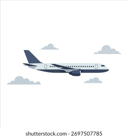  airplane flying over the clouds vector illustration design
