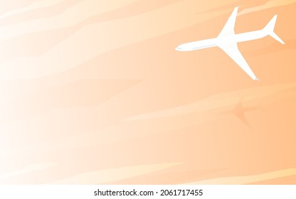 An airplane flying over a sea of clouds at sunrise