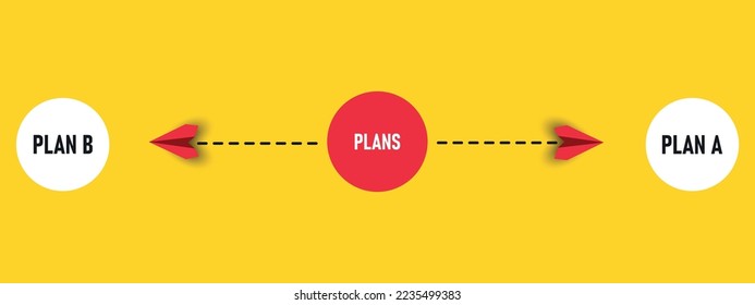 Airplane flying from plan A to plan B Red plane is moving towards target, plan, action. 2024 annual plan idea concept. business creativity new idea discovery innovation technology.