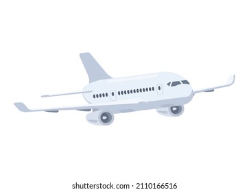 Airplane flying. Simple flat illustration 