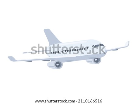 Airplane flying. Simple flat illustration 