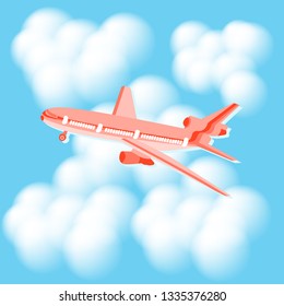 Airplane flying in the sky.