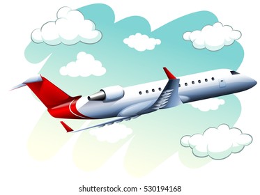 Airplane flying in the sky at daytime illustration