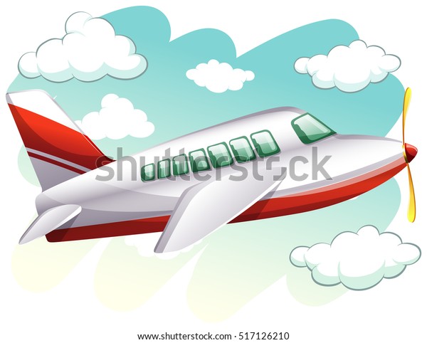 Airplane Flying Sky Illustration Stock Vector (Royalty Free) 517126210