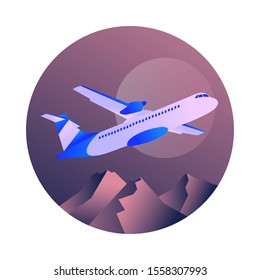 Airplane flying in sky. vector illustration Vector