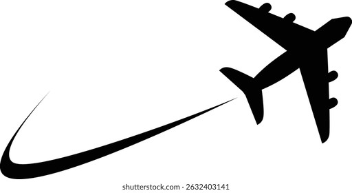 Airplane flying symbol,Flat style vector illustration.