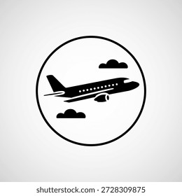 Avión volando a través de las nubes en un círculo