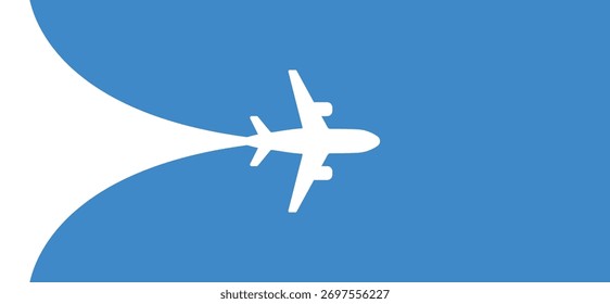 Airplane flying through an opening background, symbolizing progress, transition, and a new journey towards success