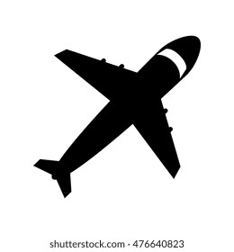  airplane flying transport vehicle sky top view vector illustration