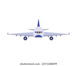 airplane flying travel front view illustration isolated