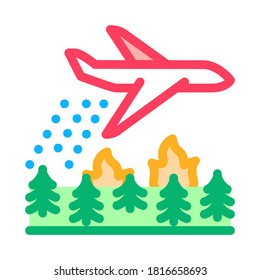 vector de icono de extinción de incendios forestales de aviones. señal de extinción de incendios forestales de aviones. ilustración de símbolo de contorno aislado