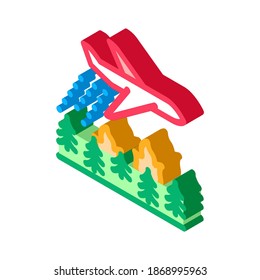 vector de icono de extinción de incendios forestales de aviones. signo de extinción de incendios forestales de aviones isométricos. ilustración de símbolo aislado de color