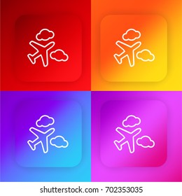 Airplane four color gradient app icon set