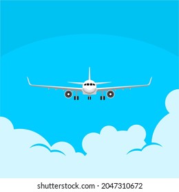 airplane front view illustration vector simple icon