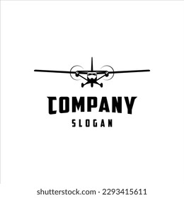 Airplane front view logo with simple style design