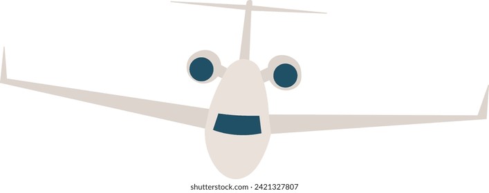 airplane front view on white background vector