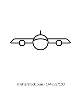 Airplane Front View Outline Icon Vector Illustration Eps
