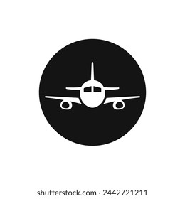 Airplane front view vector icon
