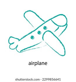 airplane. glider. hand drawn.vector illustration. logo, print on invitations, greetings, wallpaper, packaging, textiles,coloring book