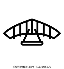Airplane glider icon. Outline Airplane glider vector icon for web design isolated on white background