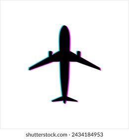 Icono de fallo de avión, icono de avión, motor de ala fija avión ilustración de arte vectorial
