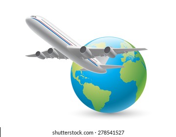 4,127 Planes Flying Around Globe Images, Stock Photos & Vectors ...