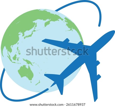 Airplane and Globe Connecting the World – Perfect for Travel, Business, and Education
