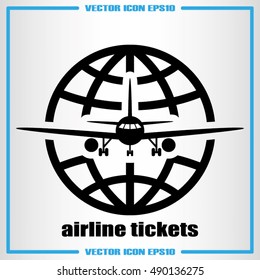 Airplane and globe icon vector illustration eps10. 