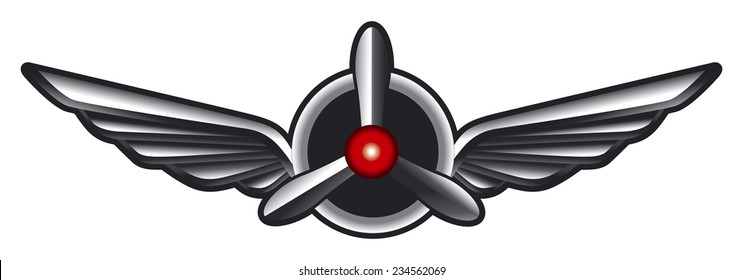airplane glossy shields with propeller