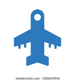 airplane glyph colour vector icon