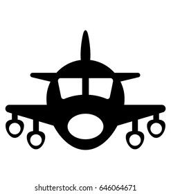Airplane Glyph Vector Icon