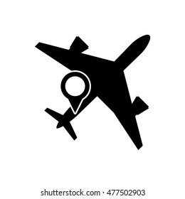 airplane and gps map pointer icon