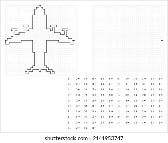 Airplane Graphic Dictation Drawing Icon, Aeroplane Icon, Engine Powered Fixed Wing Aircraft Vector Art Illustration, Drawing By Cells