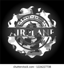 Airplane grey camouflaged emblem