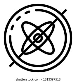 Airplane gyroscope icon. Outline airplane gyroscope vector icon for web design isolated on white background