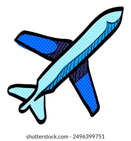 Icono de semitono de avión dibujado a mano Ilustración vectorial de color