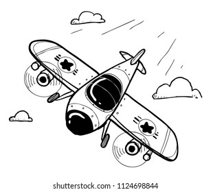 airplane hand drawn