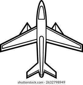 Ilustração Vetorial da Silhueta da Cabeça do Avião no Fundo Branco